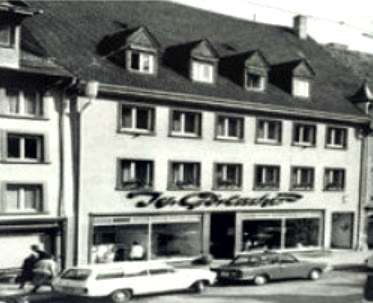 Historische Aufnahme des Ladengeschäfts Jos. Görlacher in der Oberen Straße
